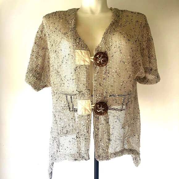 Kaktus Mesh Kimono style Blazer Size XL - Picture 1 of 7